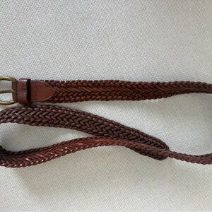 Buck Mason Woven Leather Belt - Rich Brown